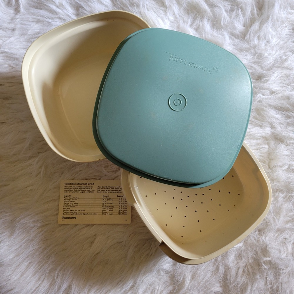 Vintage Tupperware 3‎ Piece Microwave Steamer Set 888-12 - M